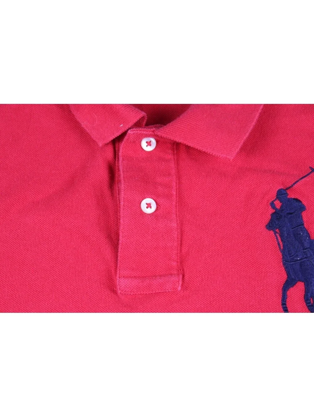 Polo Ralph Lauren Polo Red Shirt Blue Big Pony Embroidery Logo Youth L 14-16